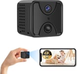 Camera Espion WiFi,Mini Caméra Cachée sans Fil 160° 4K Caméra de Surveillance Longue Batteries avec Détection de Mouvement et Vision Nocturne Micro Camera