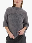 MY ESSENTIAL WARDROBE Lingo Short Sleeve Jumper, Stormy Grey