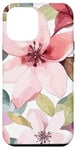 Coque pour iPhone 12 Pro Max Fleurs aquarelle douces en rose et mauve