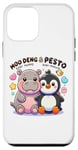 Coque pour iPhone 12 mini Moo Deng Et Le Bébé Hippopotame Au Pesto Bébé Pingouin