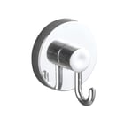 Wenko Vacuum-Loc Clothes & Towel Hooks, Silver Round ABS 2 Pack, 6 x 6.7 cm