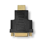 HDMI Adapter | HDMI Kontakt | DVI-D 24+1-Pin Hona | Guldplaterad | Rak | ABS | Antracit | 1 st. | Låda