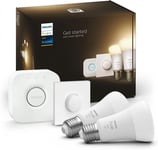 Philips Hue White Smart Light Bulb Starter Kit [E27 Edison Screw] – 2 Pack wi...