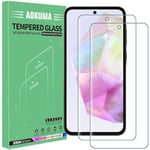 AOKUMA Verre Trempé compatible Samsung Galaxy A35 5G, [Lot de 2] Protection d'écran Pour Samsung A35 5G [0.26mm] [Extrêmement résistant aux rayures] [Haute définition] [Facile à installer]