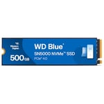 WD Blue SN5000 500GB SSD, Disque SSD Interne, M.2 2280 NVMe SSD, PCIe Gen4, jusqu'à 5000 MB/s, nCache Technology, Comprend Acronis True Image for Western Digital, Clonage de Disque et Migration.