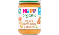 HiPP Organic Veg with Sweet Potato & Chicken Baby Food Jar 7+ Months 190g (Pack of 6)