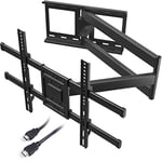 BONTEC Support Mural TV à Extra Longue Portée 1040 mm pour Écrans Plats/Incurvés LCD/LED/OLED de 32 à 75 Pouces jusqu'à 60 kg, Support TV Mural Pivotant, Inclinable et Rotatif, Max VESA 600x400 mm