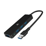 Hub USB 3.0, 4 Ports USB Adaptateur 3.0 Répartiteur USB Ultra Fin pour MacBook, iMac Pro, Mac Mini/Pro, Surface Pro, Notebook PC, Tesla Model 3 Portable Data Hub