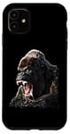 Coque pour iPhone 11 Mean Gorilla Face pour hommes, femmes et enfants – Gorilla à dos argenté