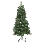 Home 6ft Glitter Tip Christmas Tree With Pine Cones - Green