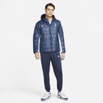 Nike Tottenham Hotspur FC Fleece Lined Fill Down Quilted Hooded Coat Blue Medium