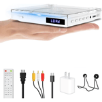 Mini DVD Player Regions Free |1080P HDMI Port/AV Output, USB Playback, Remote