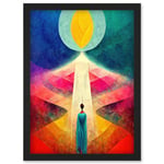 Into The Light Abstract Spiritual Painting Artwork Framed Wall Art Print A4