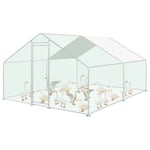 Poulailler poulailler galvanisé lapin cage 3x4x2m poulailler cage pe toit - Tolletour