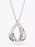 Kit Heath Blossom Flourish Loupe Pendant Necklace, Silver