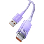 Baseus Explorer Series USB - USB-C Kabel, 100W, 1m - Lilla