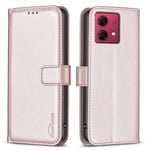 Motorola Moto G84 5G BINFEN COLOR Embossed Plånboksfodral - Rosé Rosa guld