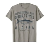 BROOKS RIVER ALASKA in the KATMAI NP, a Fishing Retro Design T-Shirt