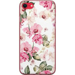 Apple iPhone SE (2022) Gennemsigtigt Telefoncover Rosa blommor