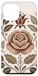 Coque pour iPhone 12 Pro Max Rose florale botanique, style bohème minimaliste, roses d'amour