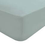 Sleepdown Fitted Sheet 100% Egyptian Cotton 16" 40cm Extra Deep 200 Thread Count Luxury Bedding Bedsheet Bed Linen - Duck Egg - Single