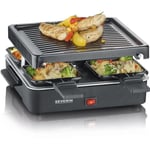 SEVERIN Raclette Gril 4 personnes compacte, facile à ranger, idéal pour les petits ménages, surface de cuisson 21 x 21cm, RG 2370