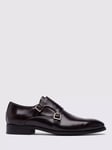 Moss John White Monkton Leather Double Monk Shoes, Black