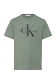 Ck Monogram Ss T-Shirt Green Calvin Klein