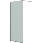 Dansani Match duschvägg, modell D+teleskopstång, 77 cm, frostat glas, satin profil