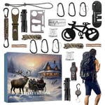 Survival Kit Christmas Countdown Advent Calendar työkalut laskuvarjojohdolla taskulamppu