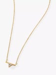 Edge of Ember 14ct Gold Trillion Diamond Pendant Necklace, Yellow Gold