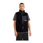 JACK & JONES Mens Teddy Fleece Gilet Black XL