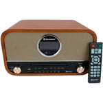 Stéréo Vintage, Radio Numérique FM, Lecteur CD-MP3 Bluetooth USB Enregistrement, , Bois, Roadstar, HRA-1782NBT