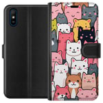 Tegnebogsetui til Xiaomi Redmi 9A med Katte mønster motiv