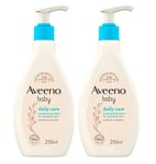 2 X 250ml Aveeno Baby Daily Care Moisturising Lotion Suitable for Newborn Skin