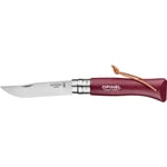 Opinel Trekking N°08 w Leather strap (Lila (BURGUNDY))