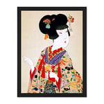 Chikanobu True Beauty Kimono Japan Large Framed Art Print Poster Wall Decor 18x24 inch