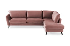 Trend Divansofa 3-seter Høyre Fløyel - Rosa Sofa med sjeselong Lyserød Concept 55