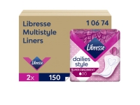 Trosskydd Libresse Multistyle Dispenser Refill utan parfym vit 2x150st,2 pk x 150 st/krt