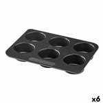 Muffinsform - Pyrex - Magic Noir - 24 x 18 x 3 cm - 6 Enheter - Metall