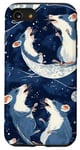 Coque pour iPhone SE (2020) / 7 / 8 Bleu Moderne Ethnique Trois Opossums hurlant à la lune