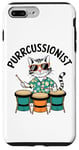 Coque pour iPhone 7 Plus/8 Plus Drummer Percussion Purrcussionist Chat jouant de la batterie