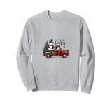 'Tis the Season Old Truck with Snowman and Christmas Tree Sweatshirt