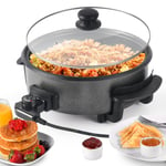 30CM Multi-Function Cooker Electric Frying Pan Non-Stick Skillet Meal Maker &Lid