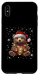 Coque pour iPhone XS Max Ours de Noël Lumières de Noël Père Noël Ours en peluche Noël