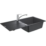 Grohe - Via Pack Evier + Mitigeur Cuisine, Noir Granite (31884AP0)