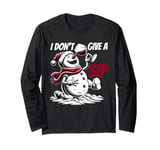 Christmas I Don't Give A Sip Funny Winter Xmas Snowman Wine Long Sleeve T-Shirt