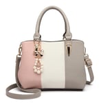 Miss Lulu Handbags for Women Shoulder Bags with Pearl and Bow Charm Top Handle Bag with Removable Shoulder Strap