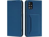 Hurtel Magnet Kortfodral För Xiaomi Redmi Note 11 Pro Kort Plånboksfodral Kortställ Blå