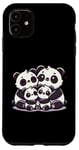 Coque pour iPhone 11 Mère et père aimant de la famille Panda avec deux enfants